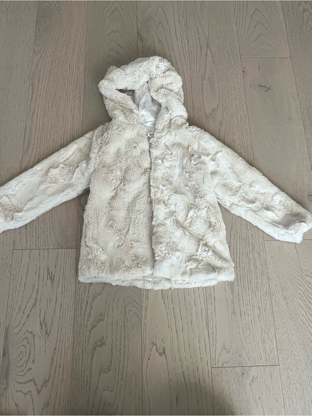 pumpkin patch Cream Faux Fur Hooded Puffer Jacket